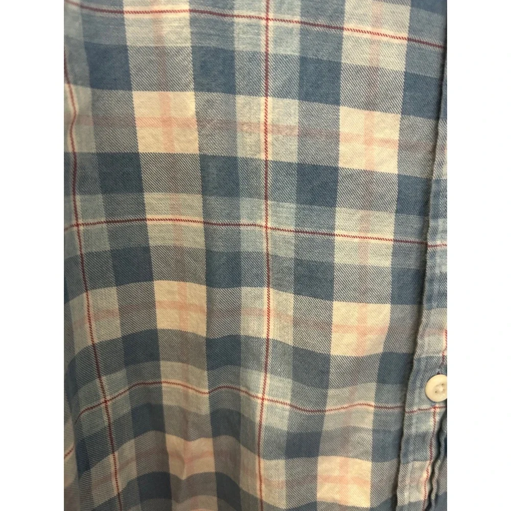 Johnnie-O Hangin Out Blue Plaid Button Down Shirt 12 Long Sleeve Cotton k7092‎